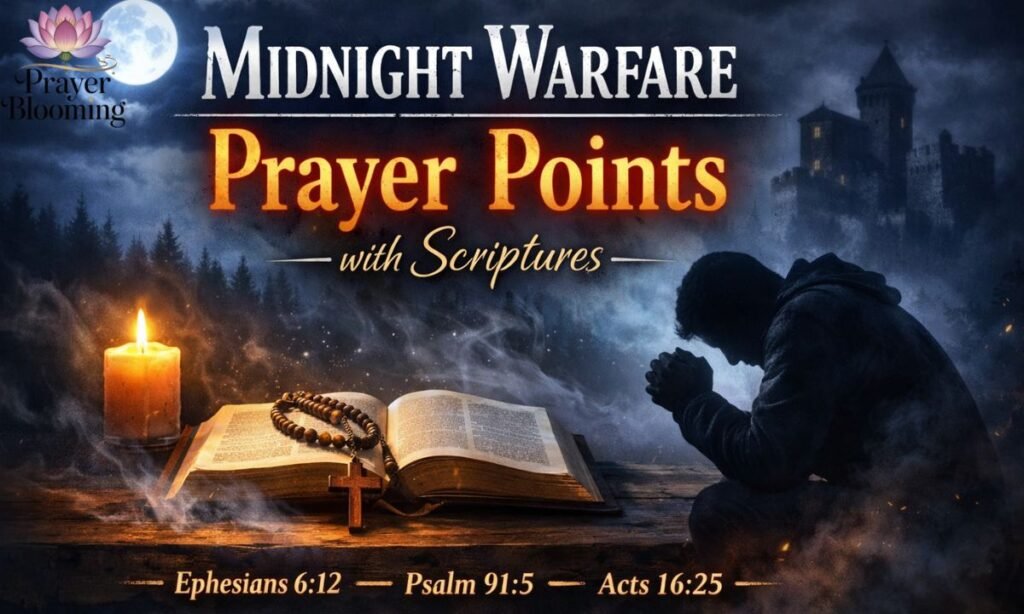 Midnight warfare prayer points with Scriptures