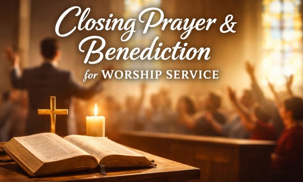 Closing prayer and benediction for worship service