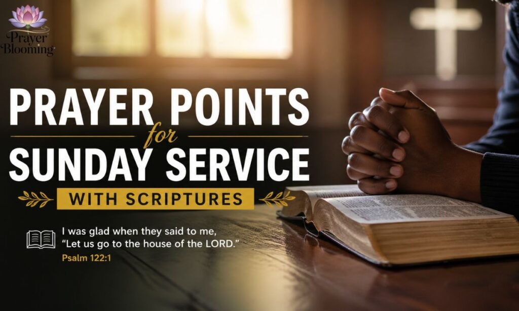 Prayer points for Sunday service with scriptures