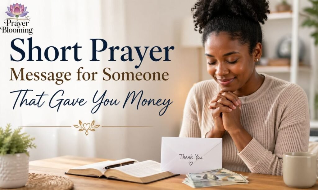 Short prayer message for someone that gave you money