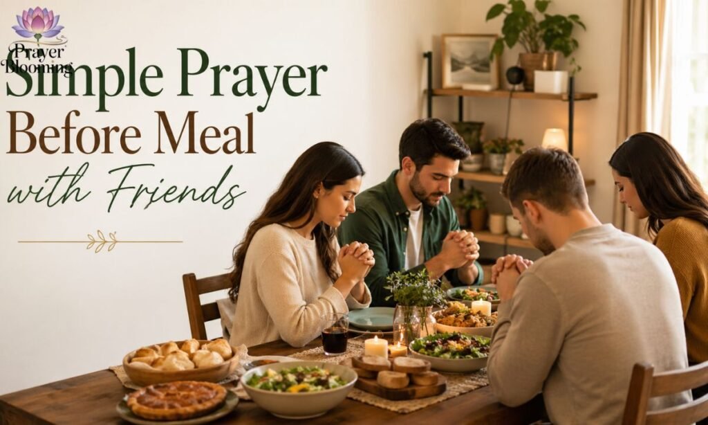 Simple prayer before meal with friends