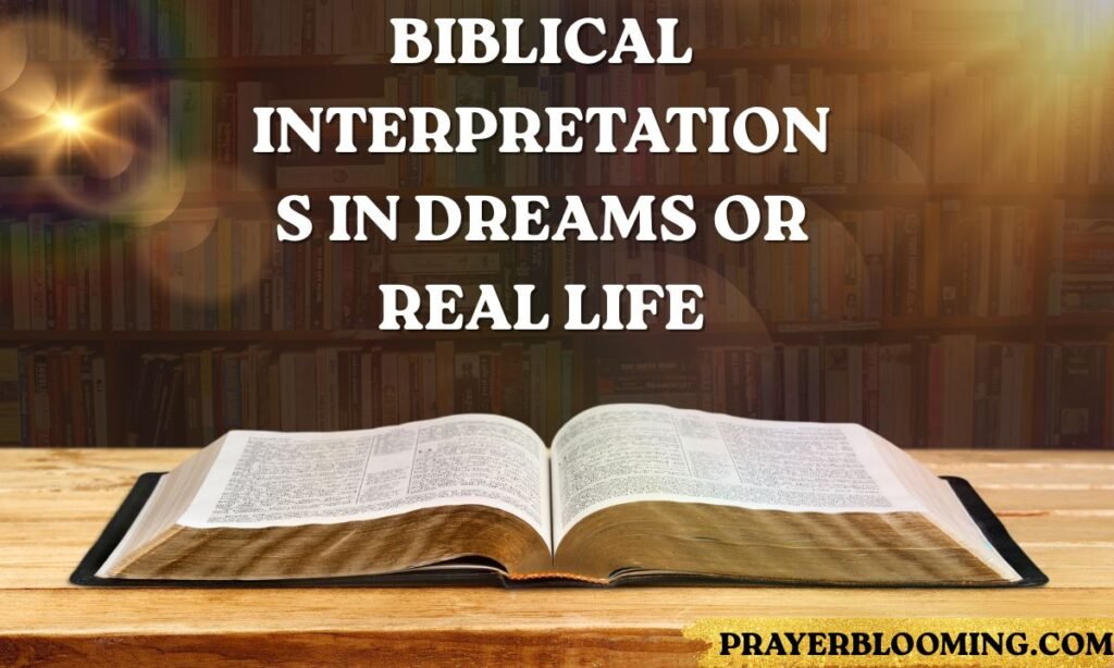 Biblical Interpretations in Dreams or Real Life (4)