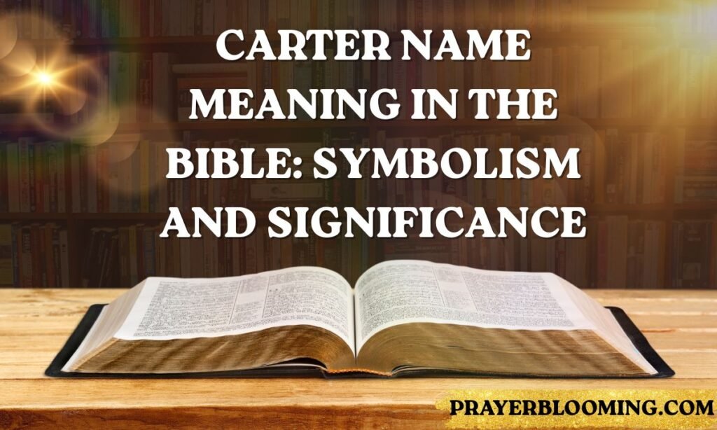 Carter Name Meaning in the Bible Symbolism and Significance