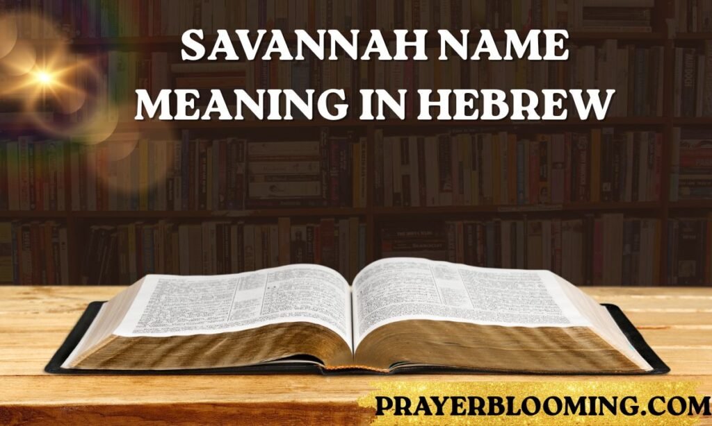 Savannah name meaning in hebrew